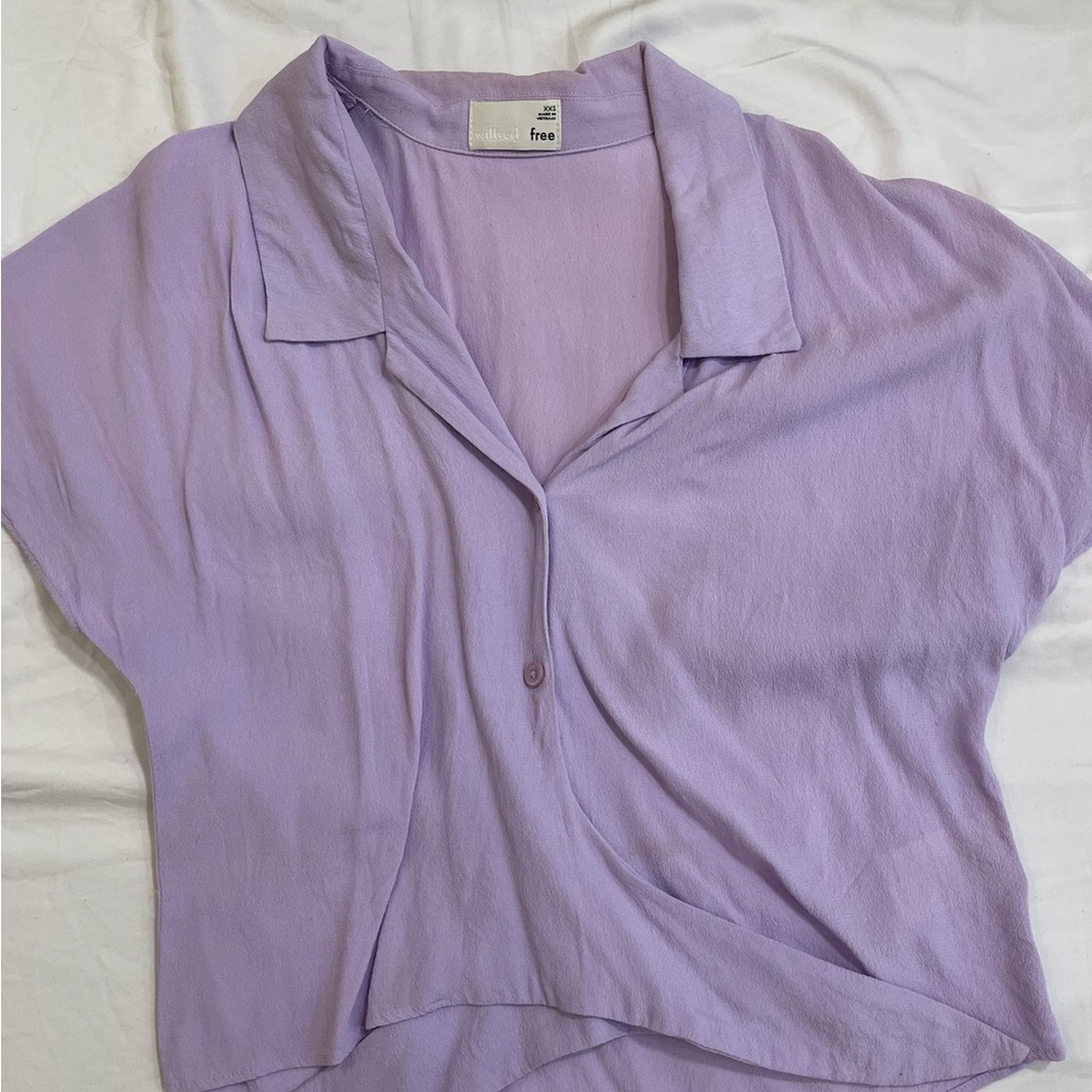 Wilfred Lavender Tie front blouse